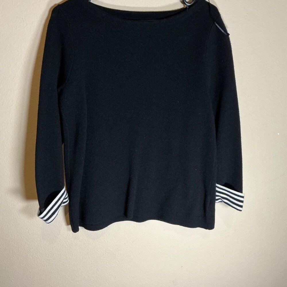 Tahari Women's Black Cardigan, Black with White, Size S